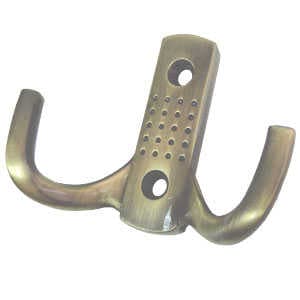 BRD K204AB.6 Крючок 2-х рожковый с перфорацией бронза (заказ)