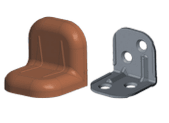 Уголок крепежный + пластиковая крышка орех 25*25 №7