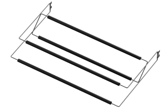 Аристо Полка для обуви двухярусная 600 мм темное дерево/металлик GSA 0305 SALE