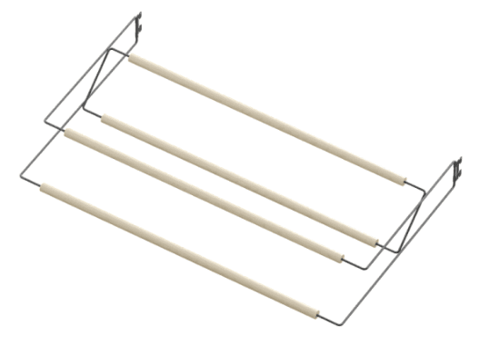 Аристо Полка для обуви двухярусная 607 мм светлое дерево/металлик GSA 0306 SALE