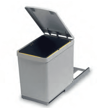 Ведро для мусора (16л), выдвижное, пластик серый, 280.G