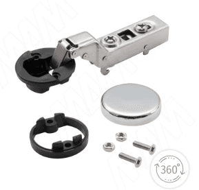 Стеклопетля вкладная HARMONY 26, с доводч. 90/105 с накл. хром, (без планки) для стекла 4-5мм