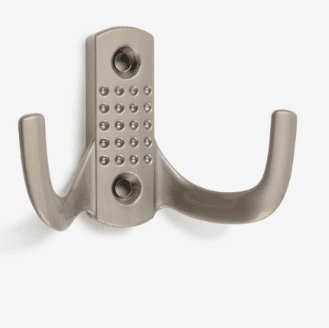 Крючок 2-х рожковый с перфорацией сатиновый никель