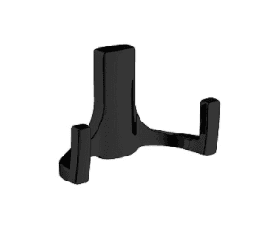 KR 0330 BL Крючок 2-х рожковый черный