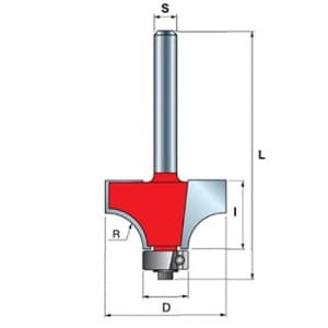 34-10108 Фреза скругляющая с подшипником R-2 (16.7*12.7*8) SALE