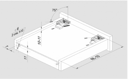 BRD DB8781/Zn направляющие скрытого монтажа 2D B-slide 400 (надвижной)