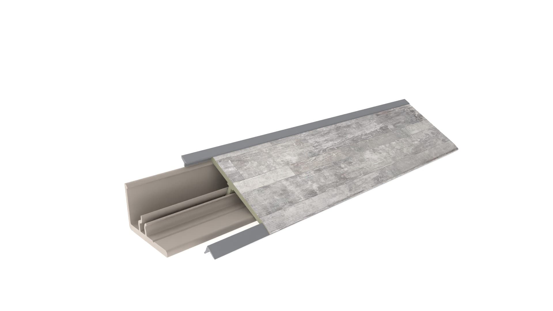 плинтус Rehau 4200 Grey rustic wood (загл 98656) 1330U (руст. дерево/серый метал) Перфетто-лайн SALE