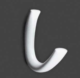 BRD K206W.10 Крючок 2-х рожковый белый