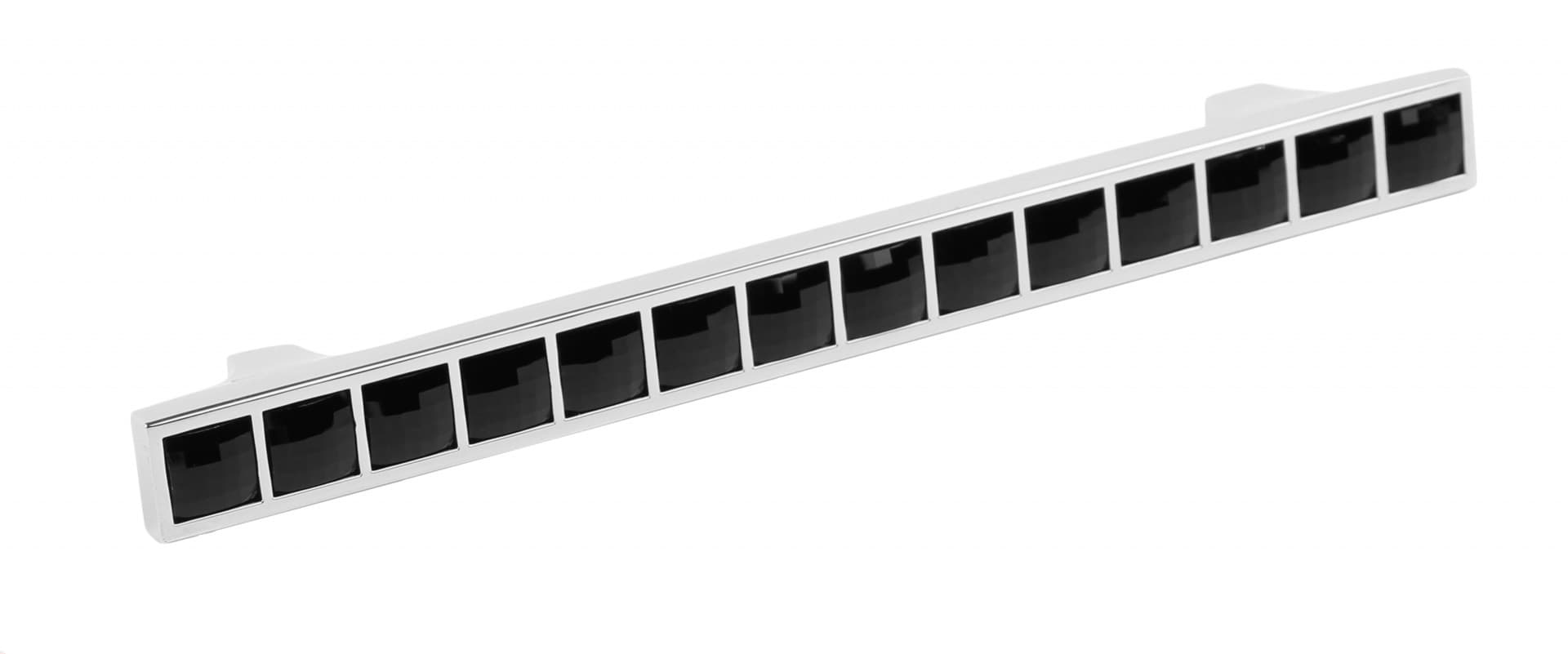 BRD RS420CP/CrBl.4 ручка-скоба 128 мм CRYSTAL хром полированный/черный с кристал. (снято)