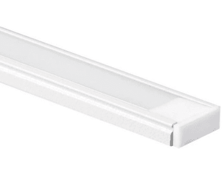 Профиль накл. под светод. ленту + рас-тель белый + 2 загл. + 3 креп., 2000*15,2*6мм, белый