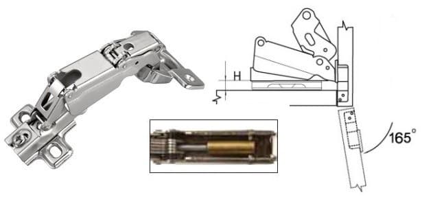 Петля трансформер 165* Clip-on с доводчиком