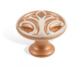 BRD RC502W/G.1 ручка кнопка MADONNA Белый с золотой патиной (заказ)