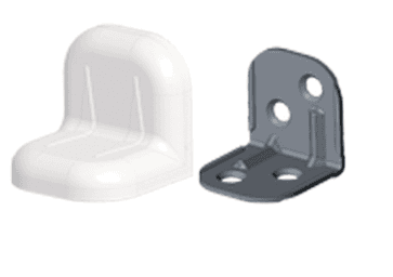 Уголок крепежный + пластиковая крышка белый 25*25 №1