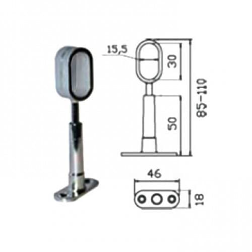 Держатель штанги овальной торцевой регулируемый