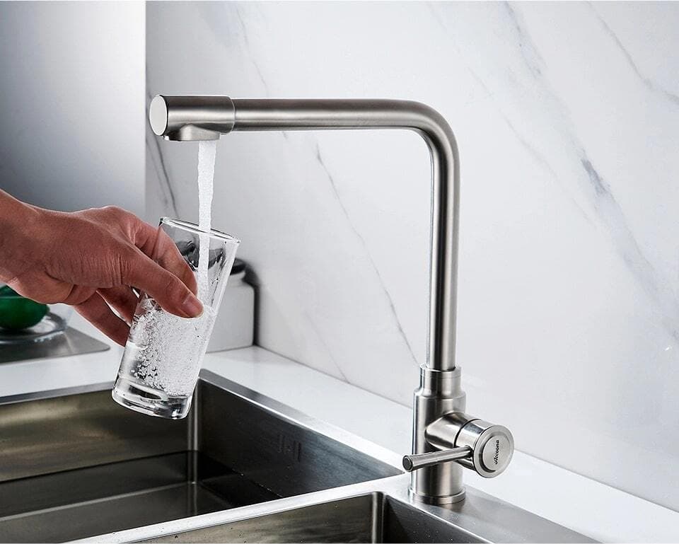 Смеситель Accoona нержавеющая сталь с вых. д/питьевой воды A5179-11