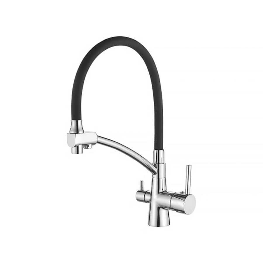 Смеситель Accoona черный + хром A5179F-13 с выходом для питьевой воды