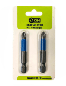 Набор бит ТУНДРА 2шт, PZ 2*50мм, магнит. S2