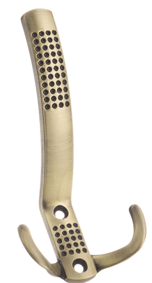 KR 0071 AB Крючок 3-х рожковый с перфорацией античная бронза