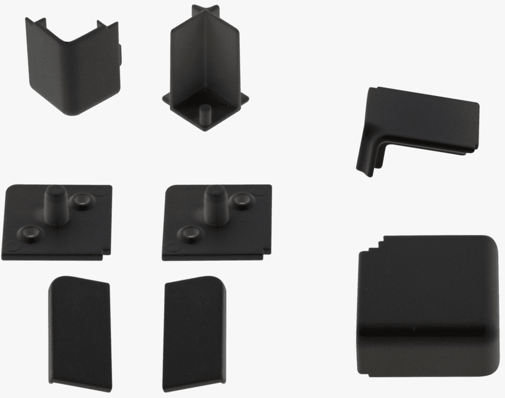 заглушки для алюм. плинтуса (КВАДРО) черный