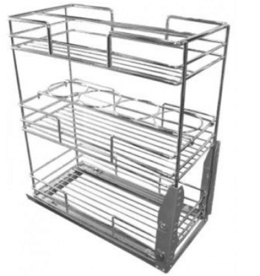 Корзина выдвижная донное крепление 3-х ярусная 300 с доводчиком