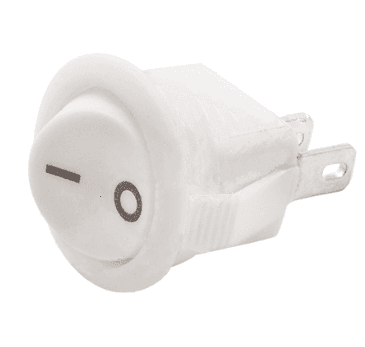 Выключатель круглый врезной, клавишный d=16.5мм, белый