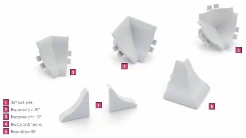 заглушки+углы Rehau к мини бортику 98656 Compact Line (в стопе)