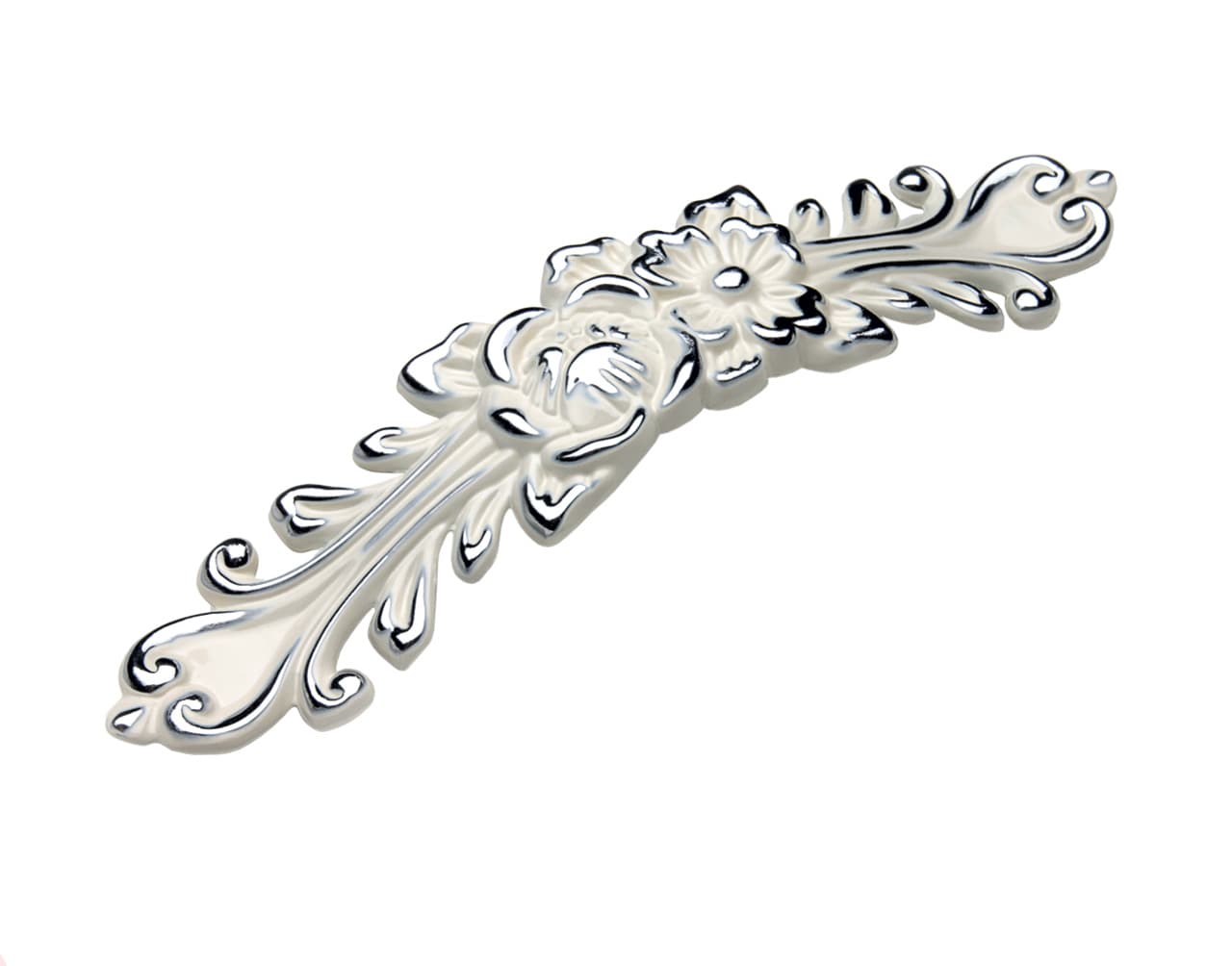BRD RS088CP/W.3 ручка-скоба 128мм LACE хром полированный/белый (заказ)