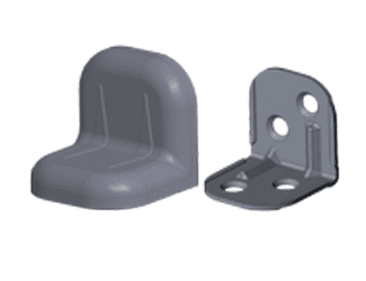 Уголок крепежный + пластиковая крышка серый 25*25 №13