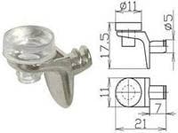 Полкодержатель для стекла с присоской угловой хром