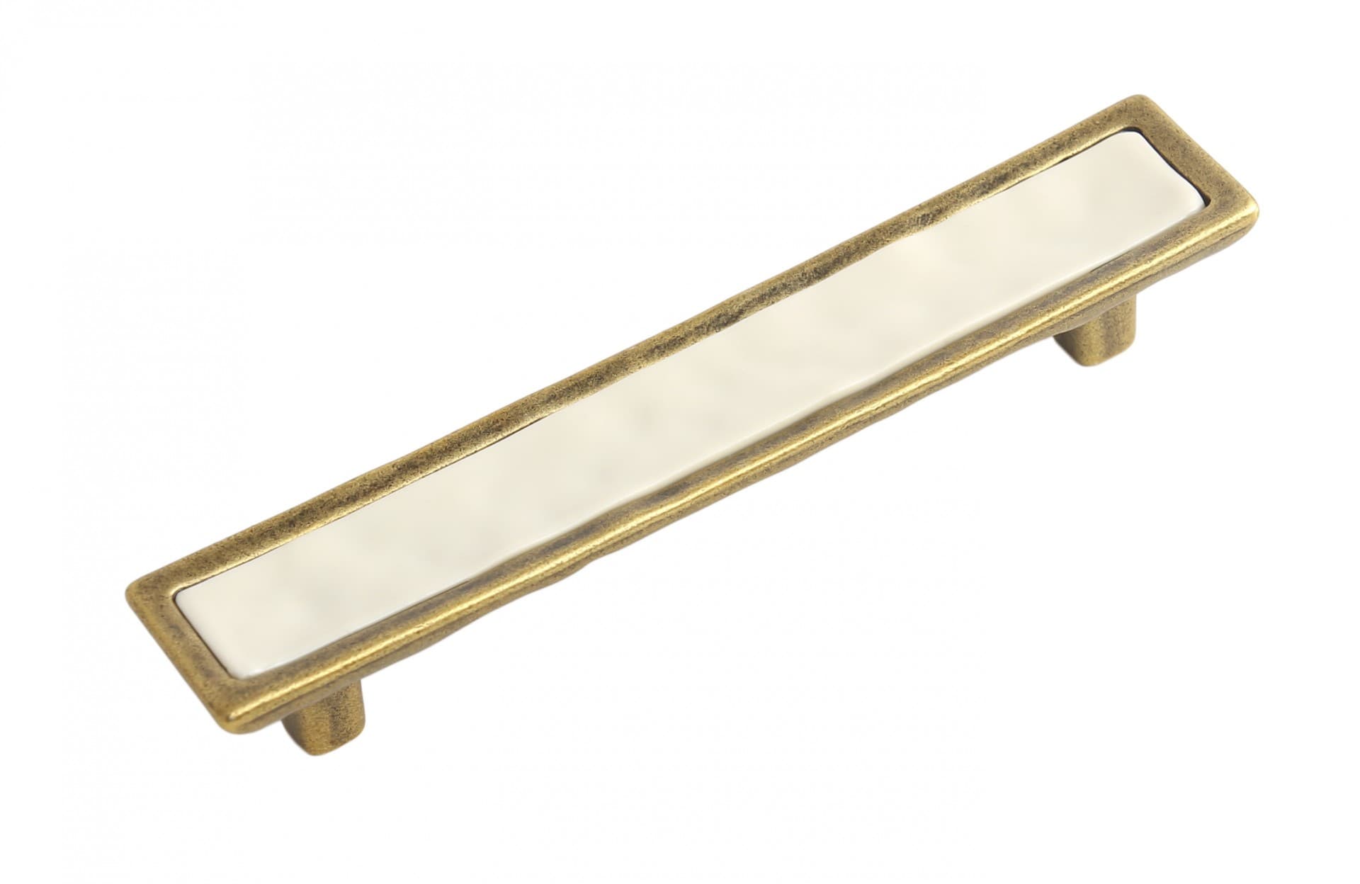 BRD RS123MAB.4/Bg ручка-скоба 128мм TOTEM матовая старинная латунь/бежевый (заказ)