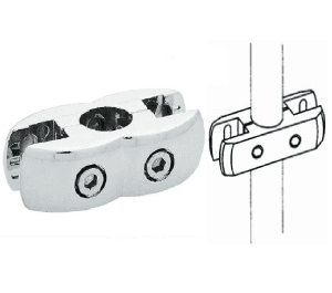 GP 55/52 Соединитель для трубы и двух панелей хром