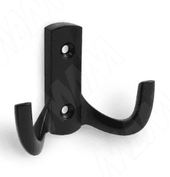 Крючок 2-х рожковый черный