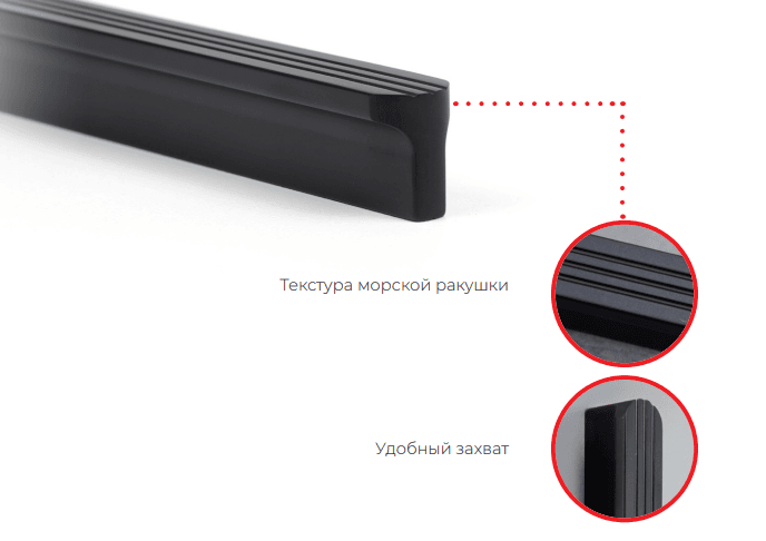 BRD RS064BL.4 ручка-скоба 128 мм VERTICAL SHELL черный матовый