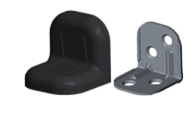 Уголок крепежный + пластиковая крышка черный 25*25 №2