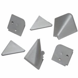 заглушки для алюм. плинтуса пластик серый (гладкий)