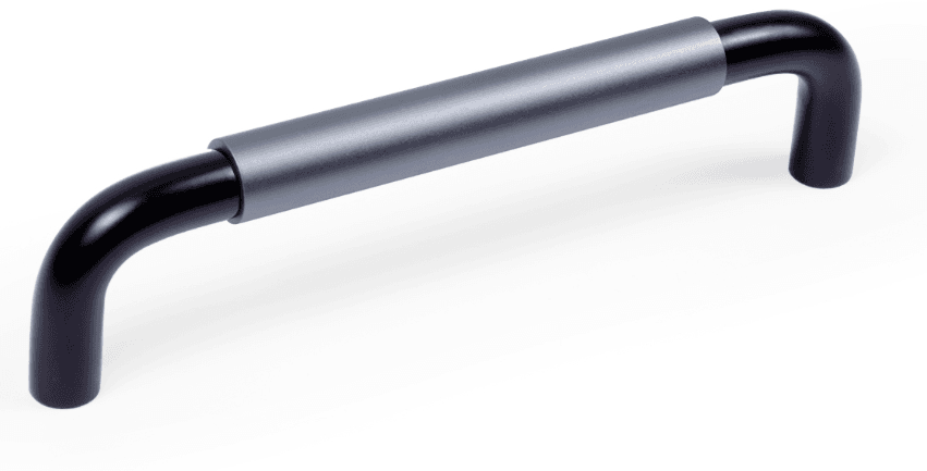 BRD RS048BL/GR.4/128 Мебельная ручка SLOT черный/серый (заказ)