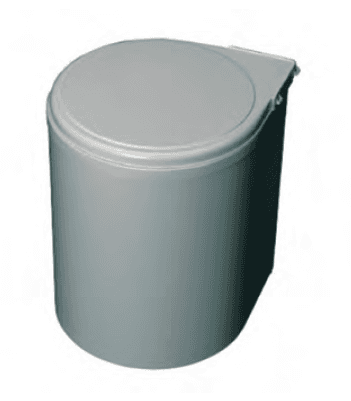 Ведро для мусора (13л), пластик серый металлик, круглое, 270.MT