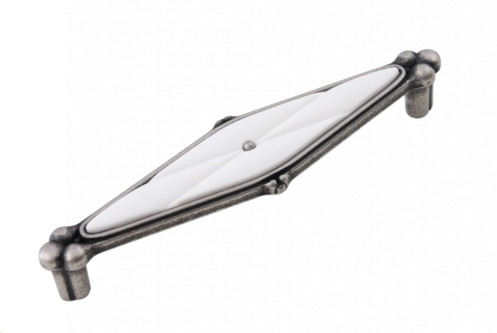 BRD RS118BAZ.4/W ручка-скоба 128мм DIVA чернёный старинный цинк/белый (заказ)