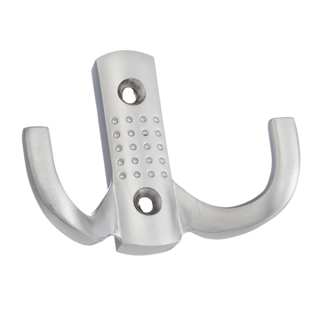 KR 0061 SC Крючок 2-х рожковый с перфорацией матовый хром